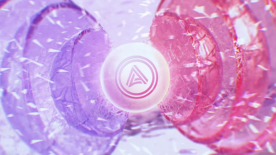 Acala (ACA) logo in a futuristic digital design with red and purple energy rings, symbolizing blockchain interoperability and DeFi innovation