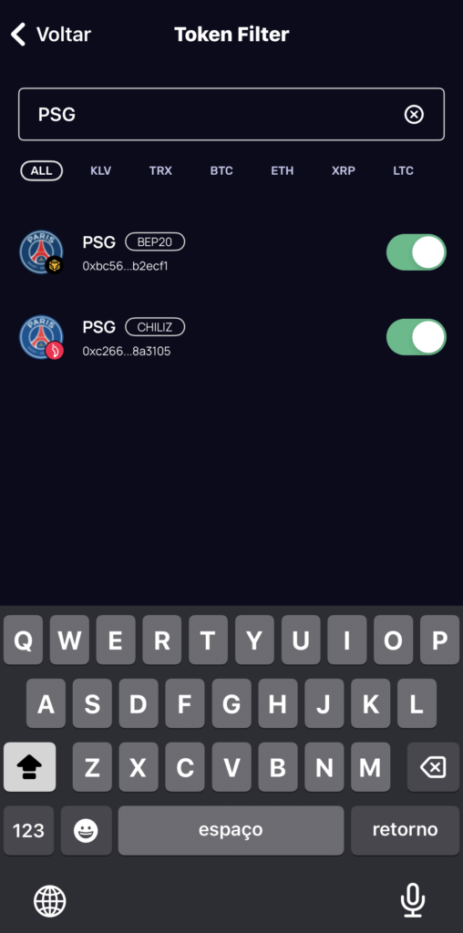 psg fan token klever